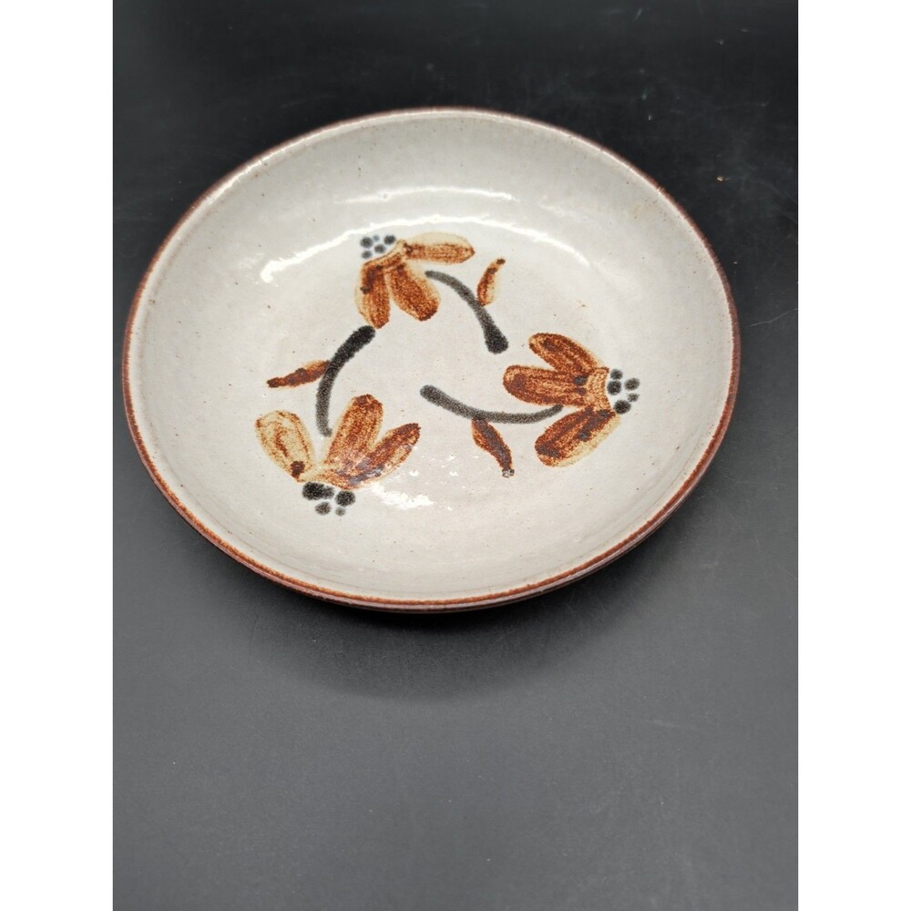 Vintage Martz Marshall Studios Pottery 8" Shallow Bowl Hand Painted Floral M174